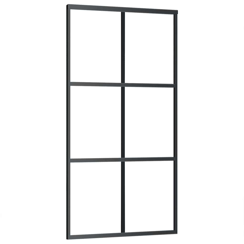Sliding Door with Hardware Set Black 102x205 cm ESG Glass