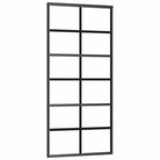 Sliding Door with Hardware Set Black 90x205 cm ESG Glass