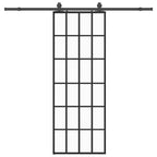 Sliding Door with Hardware Set Black 76x205 cm ESG Glass