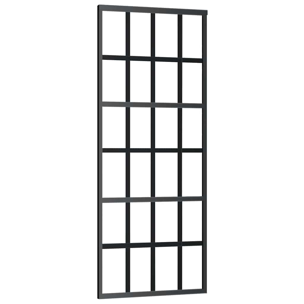 Sliding Door with Hardware Set Black 76x205 cm ESG Glass