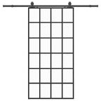Sliding Door with Hardware Set Black 102x205 cm ESG Glass