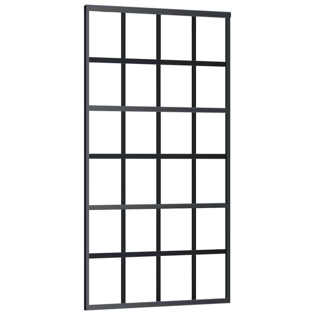 Sliding Door with Hardware Set Black 102x205 cm ESG Glass
