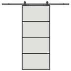 Sliding Door with Hardware Set Black 90x205 cm ESG Glass