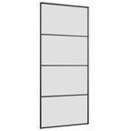 Sliding Door with Hardware Set Black 90x205 cm ESG Glass