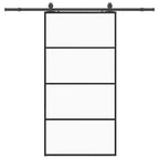 Sliding Door with Hardware Set Black 102.5x205 cm ESG Glass