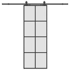 Sliding Door with Hardware Set Black 76x205 cm ESG Glass