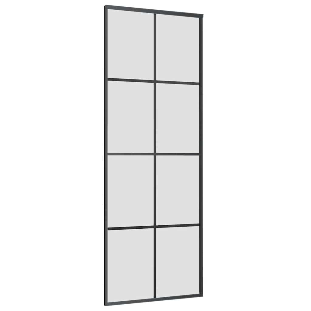 Sliding Door with Hardware Set Black 76x205 cm ESG Glass