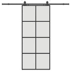 Sliding Door with Hardware Set Black 90x205 cm ESG Glass