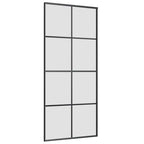 Sliding Door with Hardware Set Black 90x205 cm ESG Glass