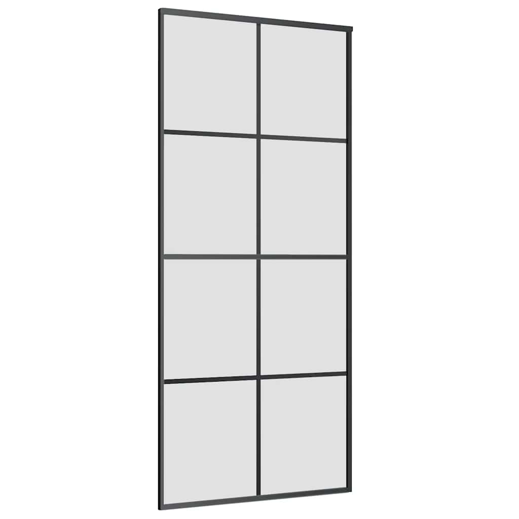 Sliding Door with Hardware Set Black 90x205 cm ESG Glass