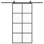 Sliding Door with Hardware Set Black 102.5x205 cm ESG Glass