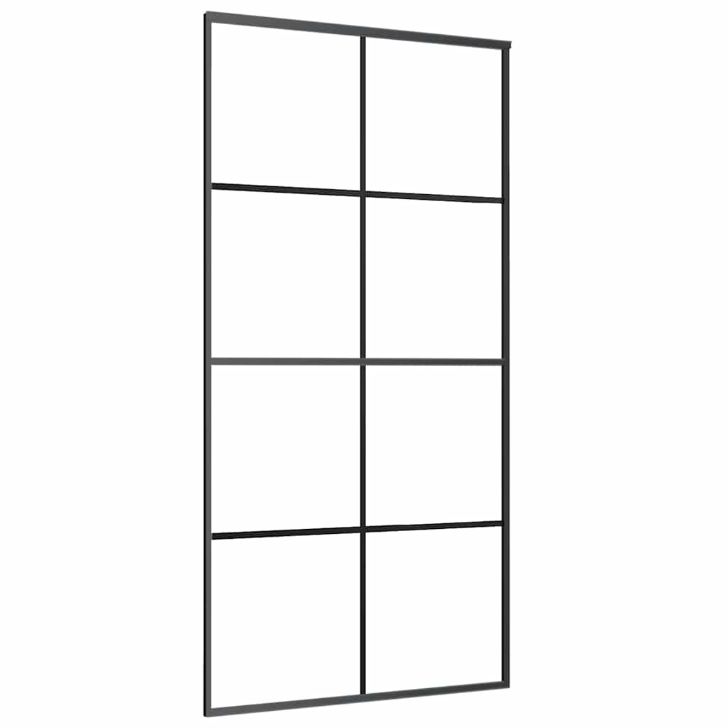Sliding Door with Hardware Set Black 102.5x205 cm ESG Glass