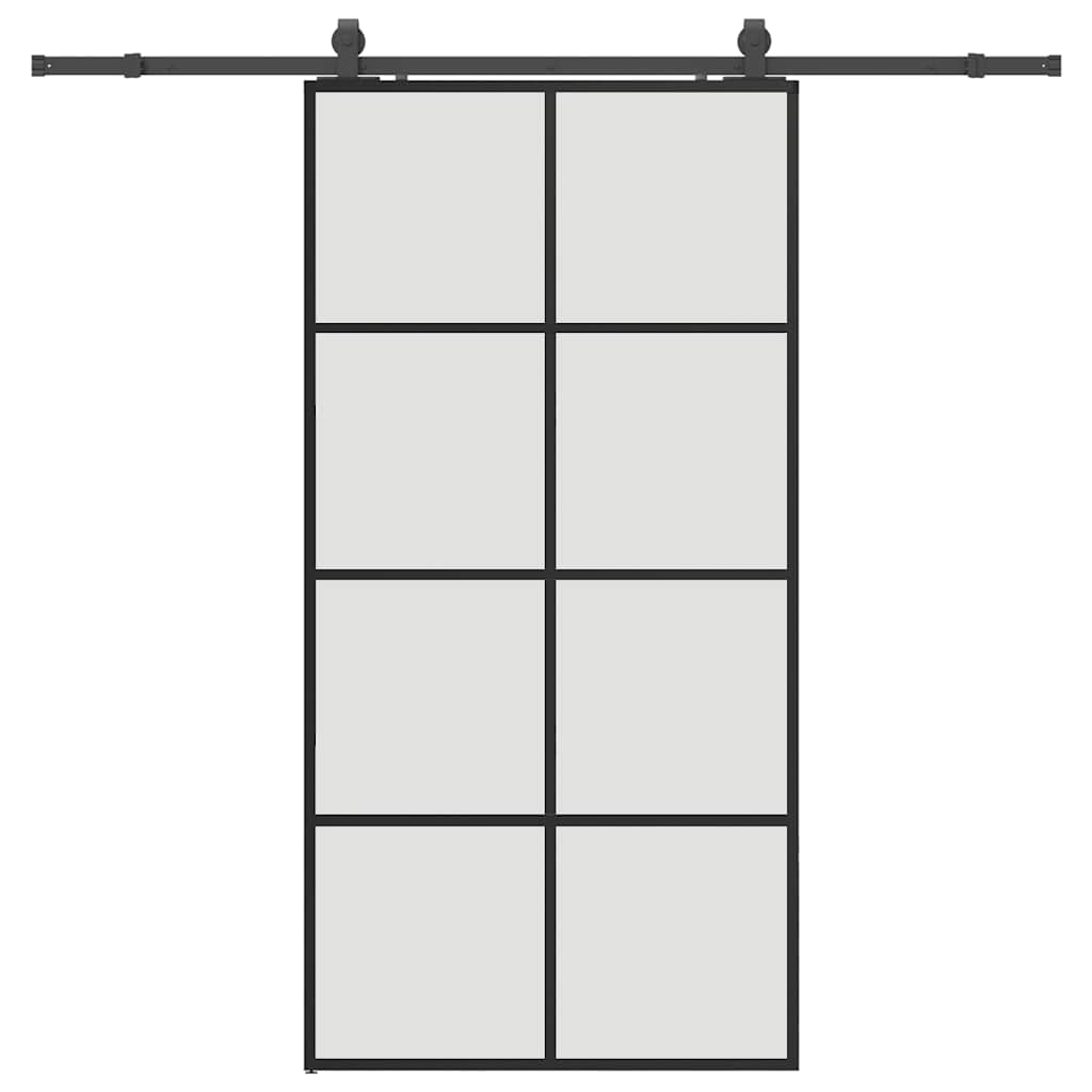 Sliding Door with Hardware Set Black 102.5x205 cm ESG Glass