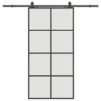 Sliding Door with Hardware Set Black 102.5x205 cm ESG Glass