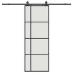 Sliding Door with Hardware Set Black 76x205 cm ESG Glass