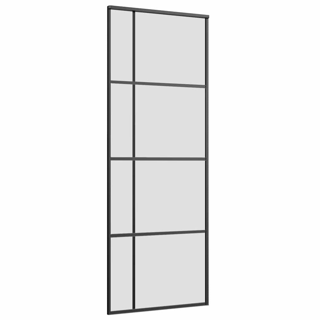 Sliding Door with Hardware Set Black 76x205 cm ESG Glass