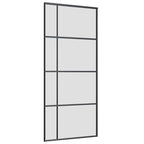Sliding Door with Hardware Set Black 90x205 cm ESG Glass
