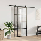 Sliding Door with Hardware Set Black 102.5x205 cm ESG Glass