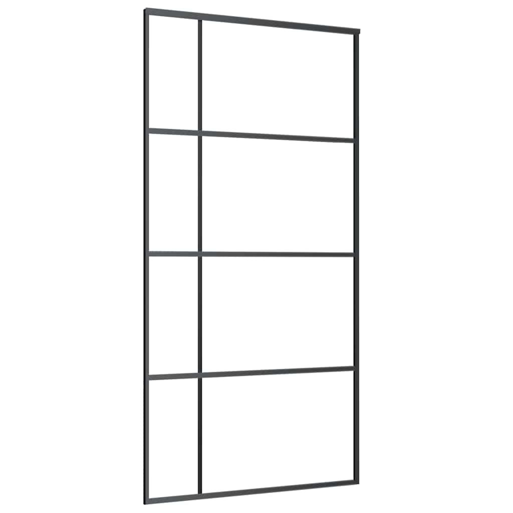 Sliding Door with Hardware Set Black 102.5x205 cm ESG Glass