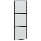 Sliding Door with Hardware Set Black 76x205 cm Tempered Glass