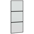 Sliding Door with Hardware Set Black 90x205 cm Tempered Glass