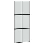 Sliding Door with Hardware Set Black 90x205 cm Tempered Glass