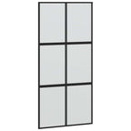Sliding Door with Hardware Set Black 102.5x205 cm Tempered Glass