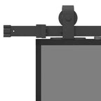 Sliding Door with Hardware Set Black 102.5x205 cm Tempered Glass