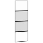 Sliding Door with Hardware Set Black 76x205 cm Tempered Glass