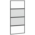 Sliding Door with Hardware Set Black 102.5x205 cm Tempered Glass