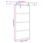 Sliding Door with Hardware Set Black 102.5x205 cm Tempered Glass