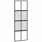 Sliding Door with Hardware Set Black 76x205 cm Tempered Glass