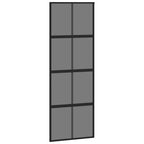 Sliding Door with Hardware Set Black 76x205 cm Tempered Glass