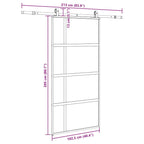 Sliding Door with Hardware Set Black 102.5x205 cm Tempered Glass