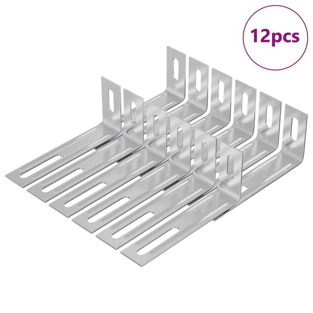 Anti Tip Bracket Plain 12 pcs Silver 74.5 x 15 x 32 mm Iron