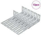 Anti Tip Bracket Plain 12 pcs Silver 74.5 x 15 x 32 mm Iron