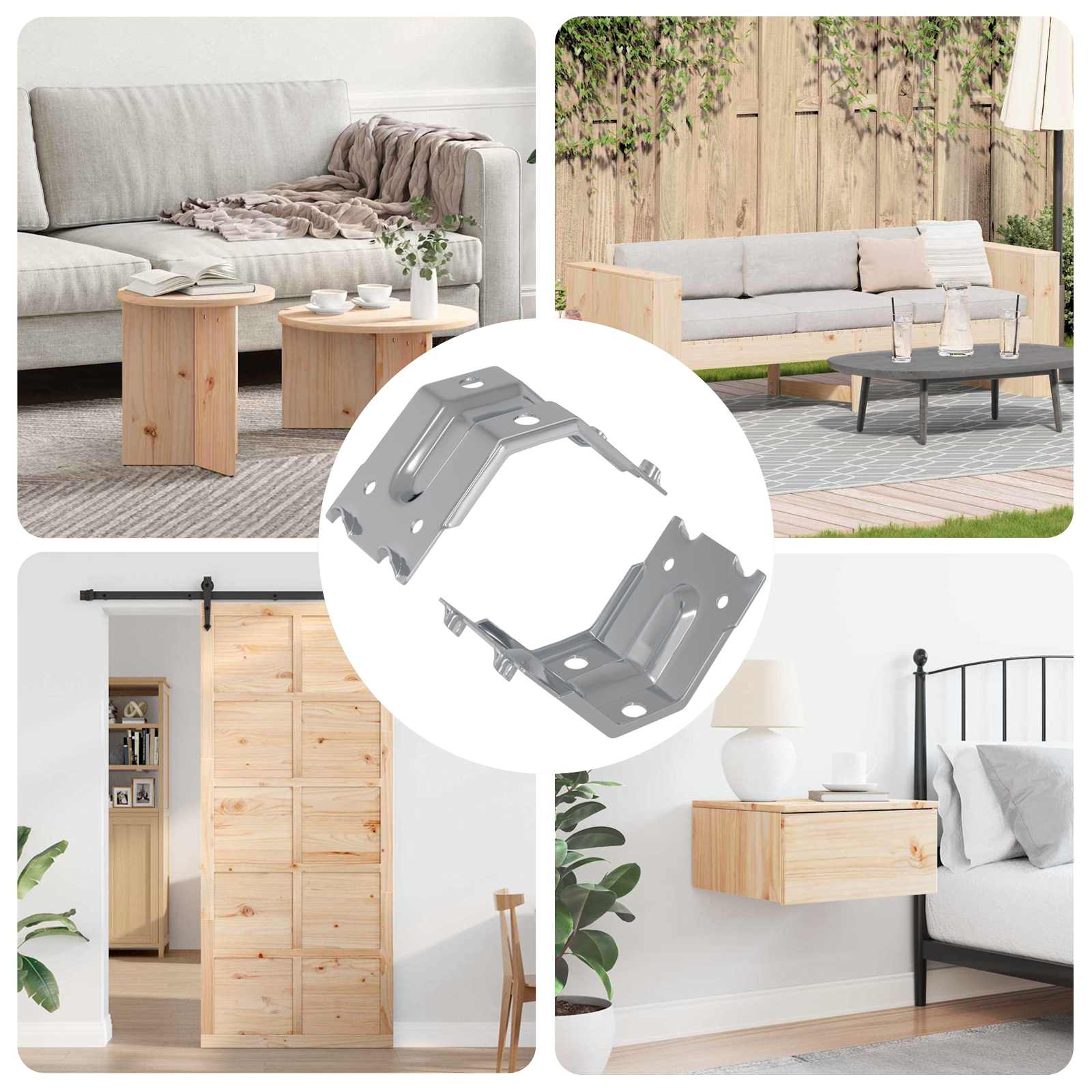 Bracket 2 pcs Zinc-coated 106 x 55 x 1.5mm Steel