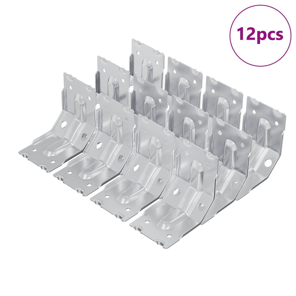 Bracket 12 pcs Zinc-coated 106 x 55 x 1.5mm Steel