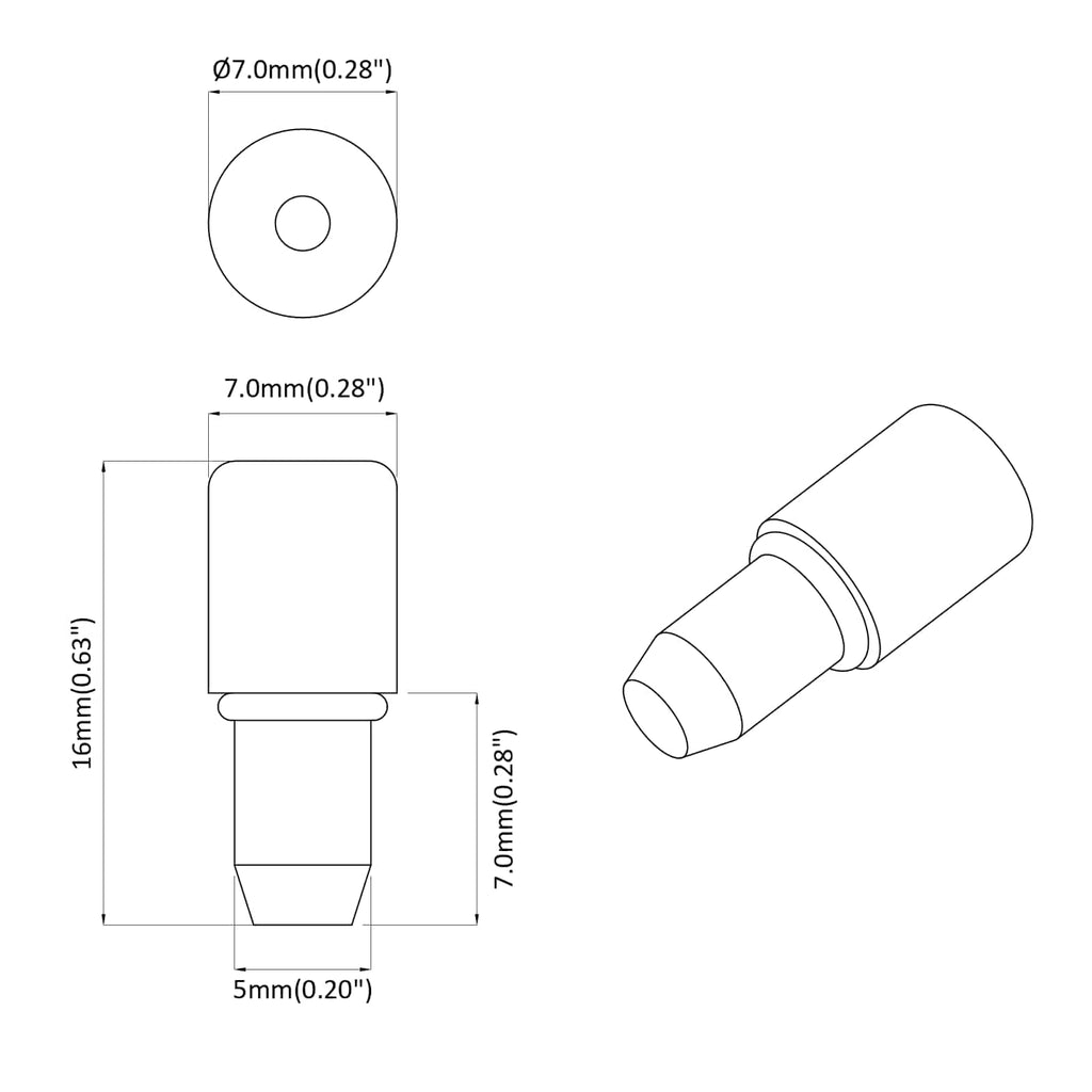 Shelf Peg 12 pcs Silver 7 x 16 mm Iron