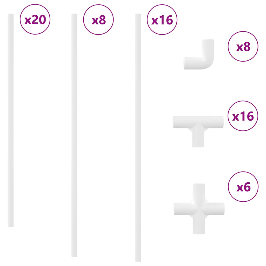 PVC Pipe 2 pcs White 12.2 x 1.8 x 500 mm Mterialpp and PE