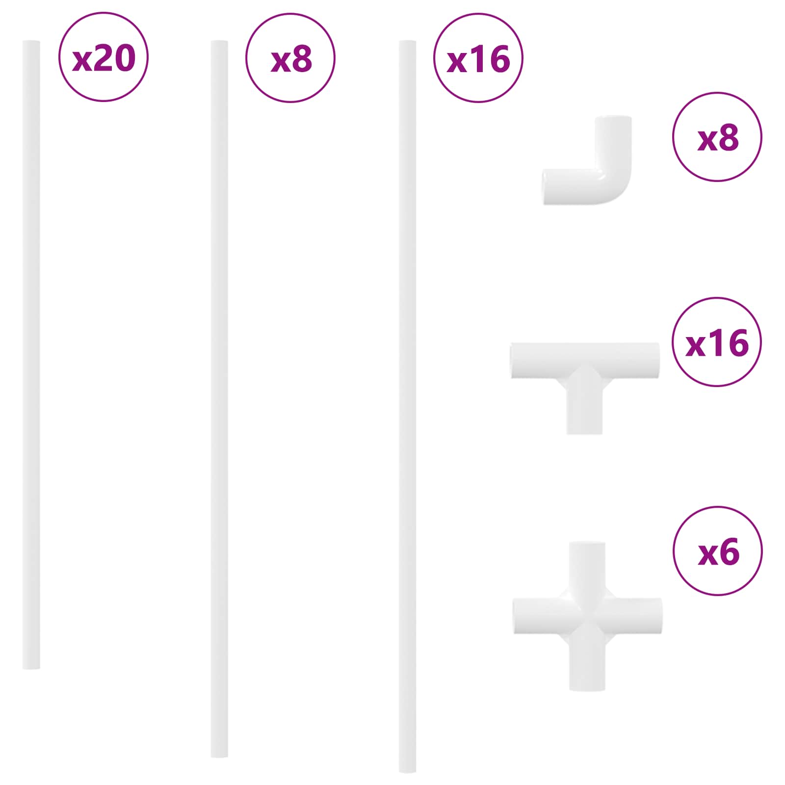 PVC Pipe 2 pcs White 12.2 x 1.8 x 500 mm Mterialpp and PE