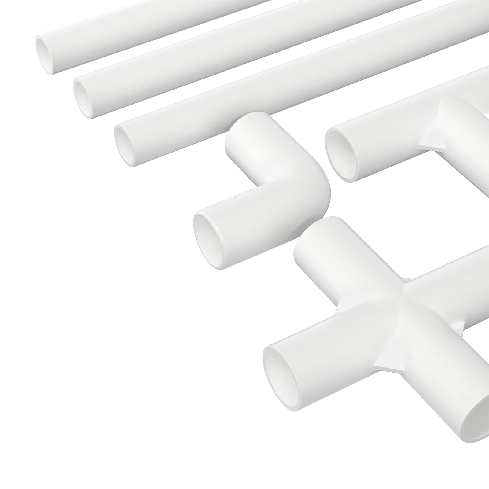 PVC Pipe 12 pcs White 12.2 x 1.8 x 500 mm Mterialpp and PE