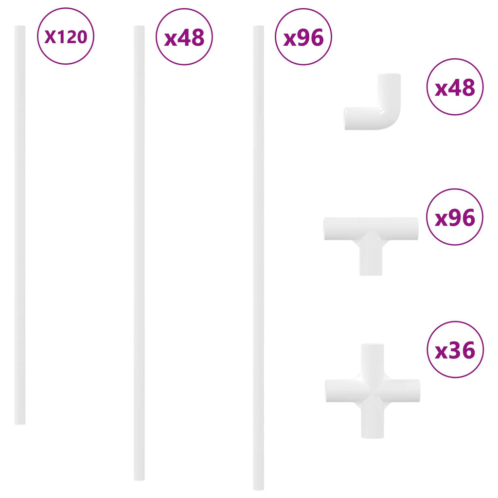 PVC Pipe 12 pcs White 12.2 x 1.8 x 500 mm Mterialpp and PE