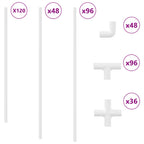 PVC Pipe 12 pcs White 12.2 x 1.8 x 500 mm Mterialpp and PE