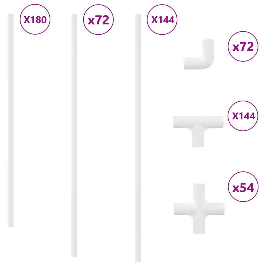 PVC Pipe 29 pcs White Mterialpp and PE