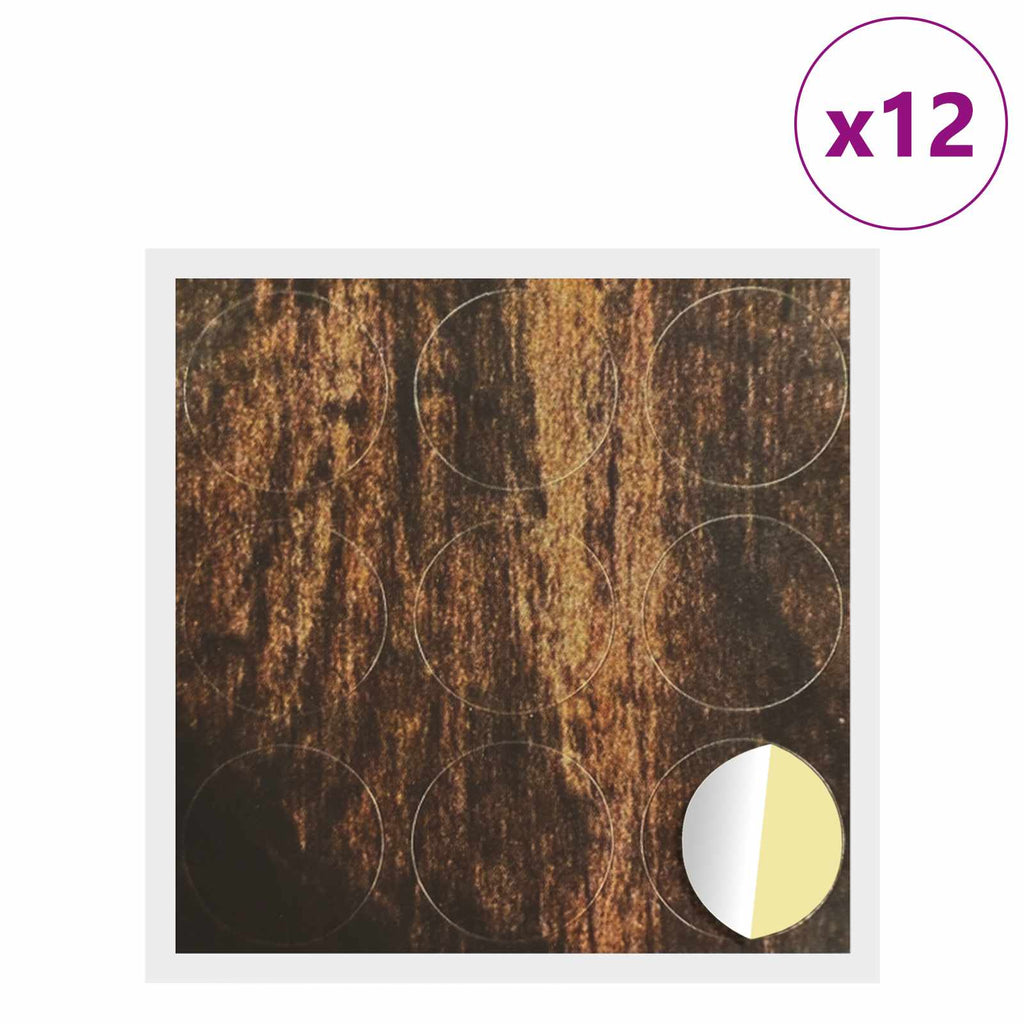 Self-adhesive Screw Cover 12 pcs Old Wood Ø 20 x 0.5 mm