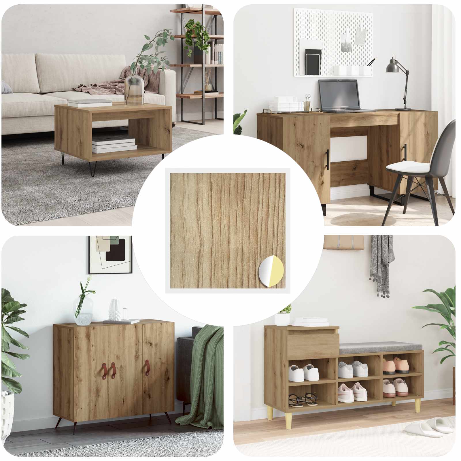 Self-adhesive Screw Cover 12 pcs Artisan Oak Ø 20 x 0.5 mm