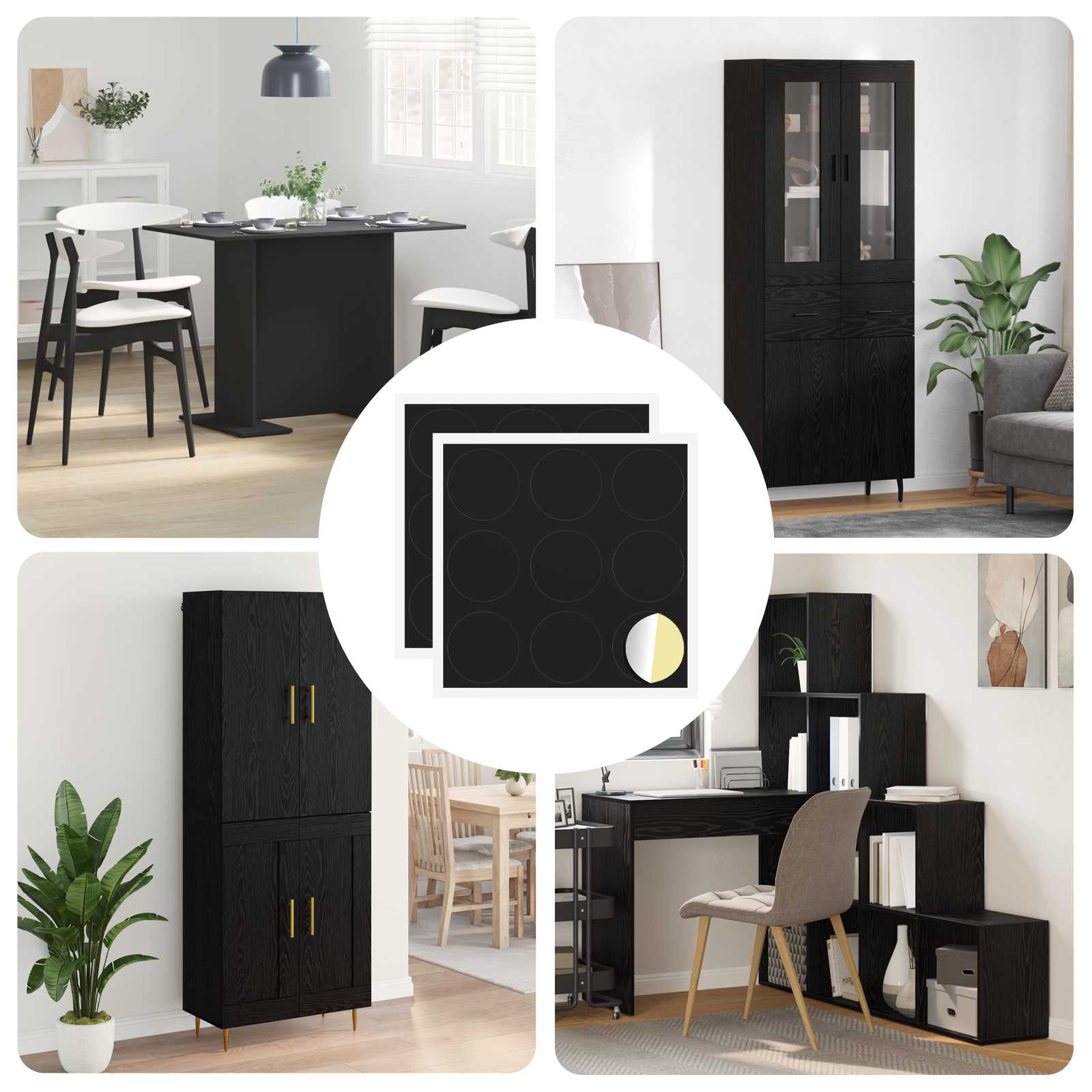 Self-adhesive Screw Cover 2 pcs Black Ø 20 x 0.5 mm