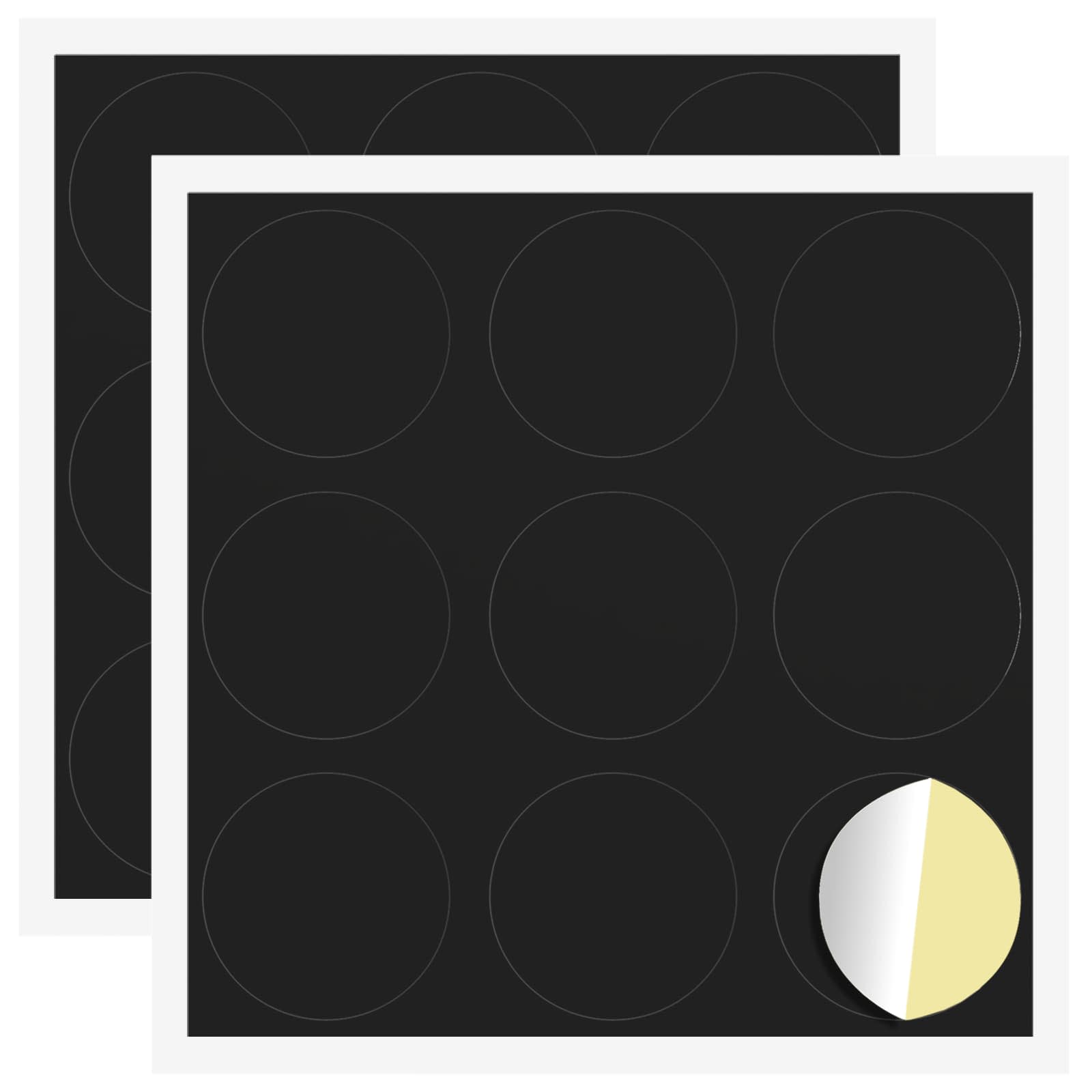 Self-adhesive Screw Cover 2 pcs Black Ø 20 x 0.5 mm