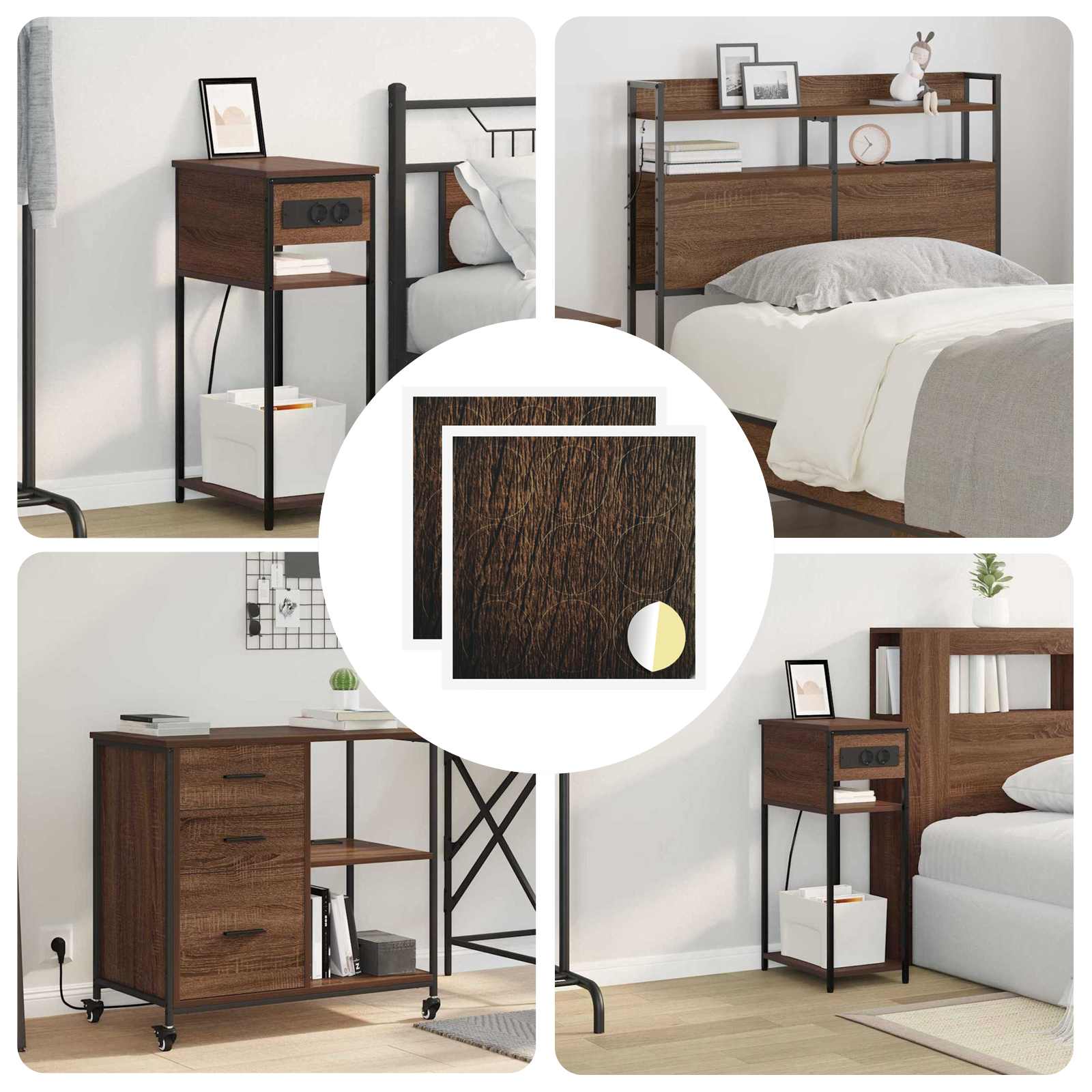 Self-adhesive Screw Cover 2 pcs Brown Oak Ø 20 x 0.5 mm